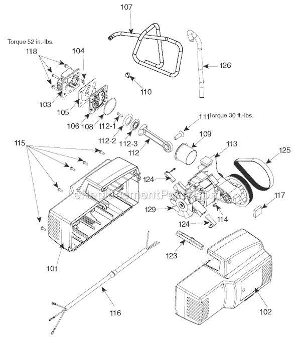 Page B Diagram and Parts List for C2000-WK Type 0 Porter Cable Compressor